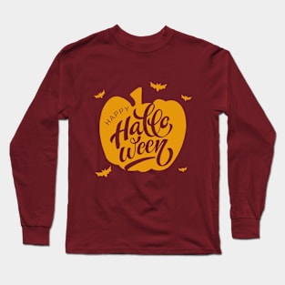 Nice Pumpkin Happy Halloween Typography Long Sleeve T-Shirt